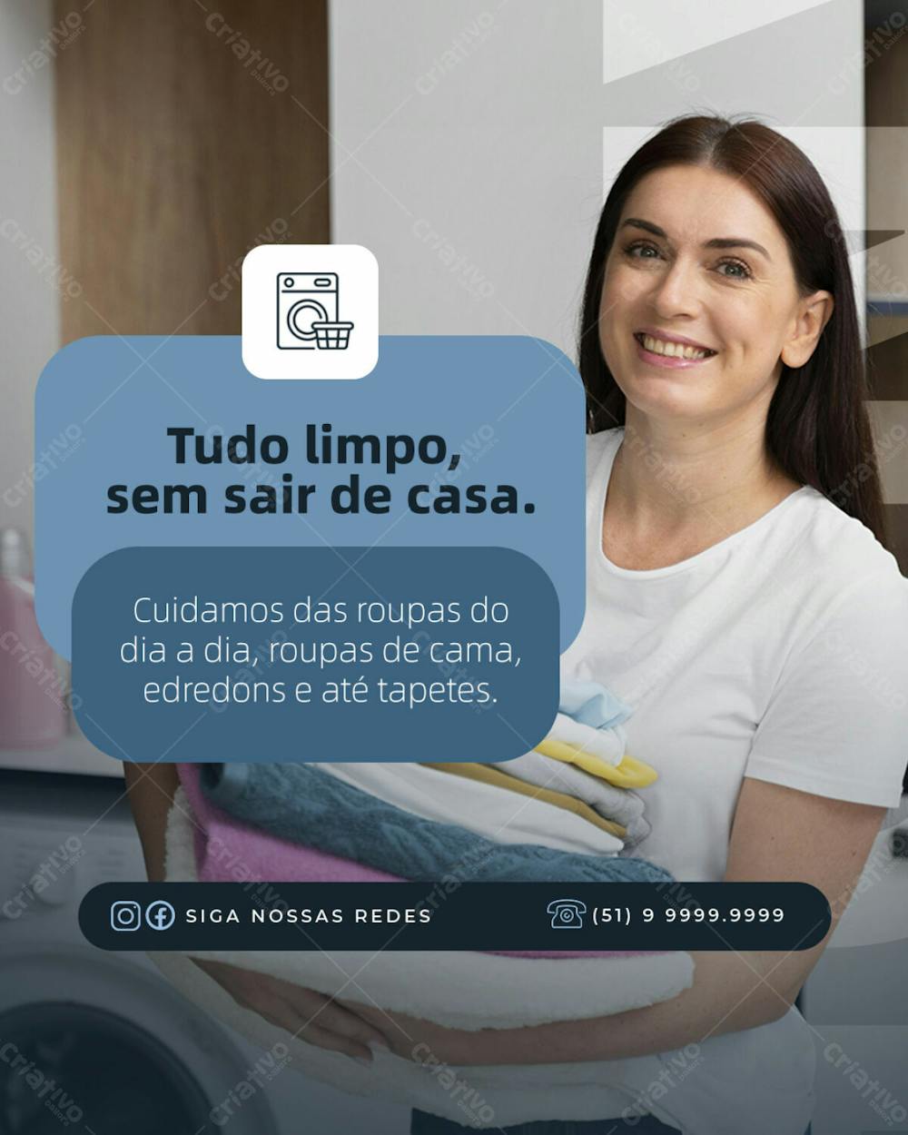 Lavanderia Tudo Limpo Social Media Feed Psd Editável