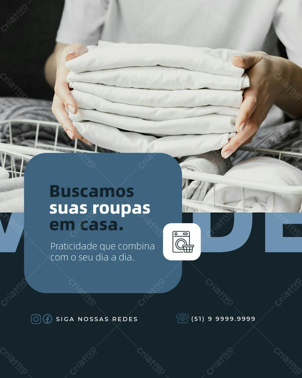 Lavanderia Buscamos Sua Roupas Social Media Feed Psd Editável