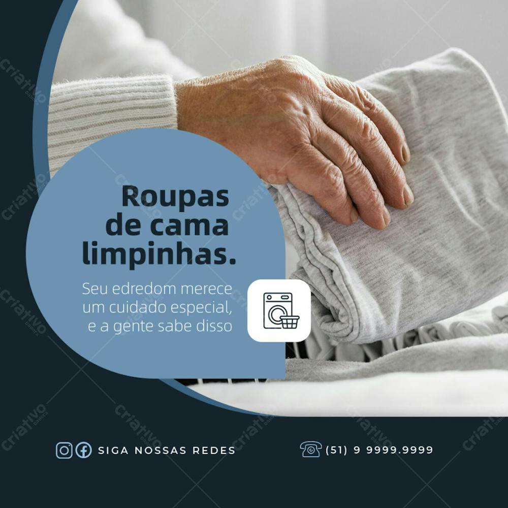 Lavanderia Roupas De Cama Feed Psd Editável