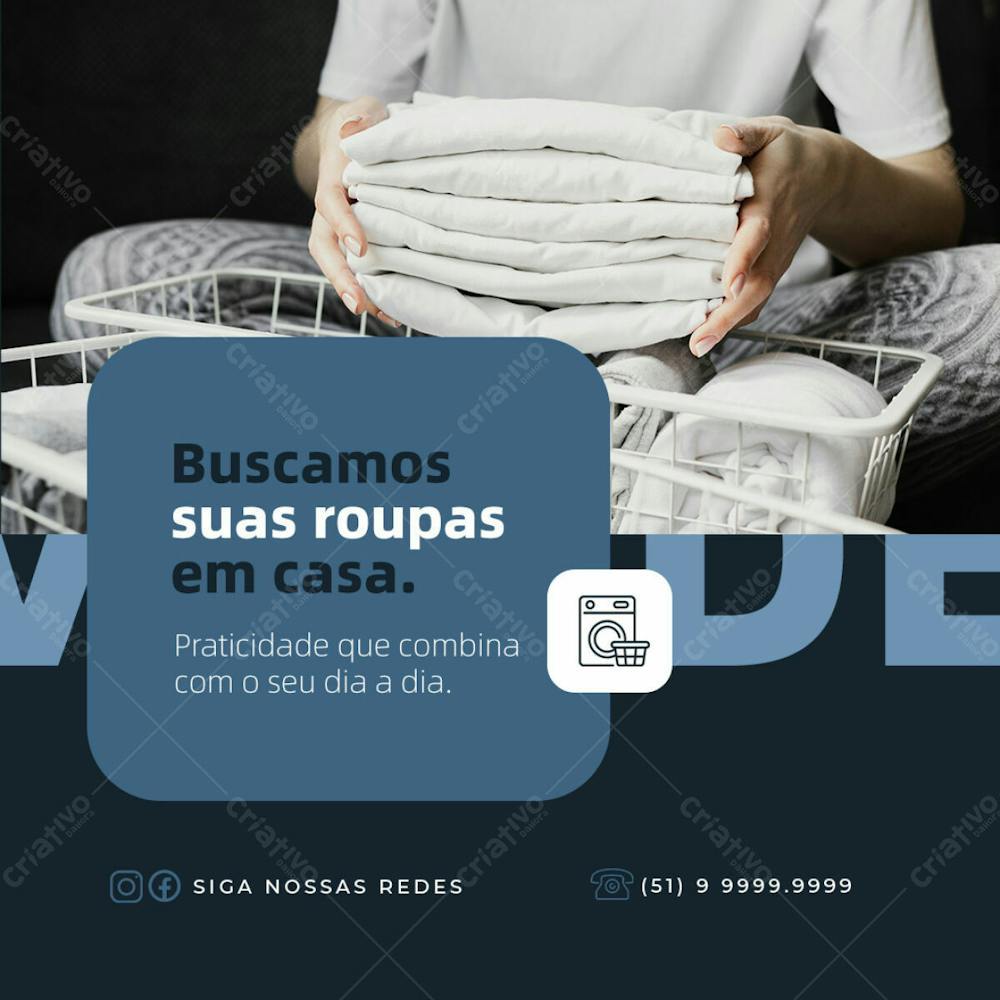 Lavanderia Buscamos Sua Roupas Feed Psd Editável