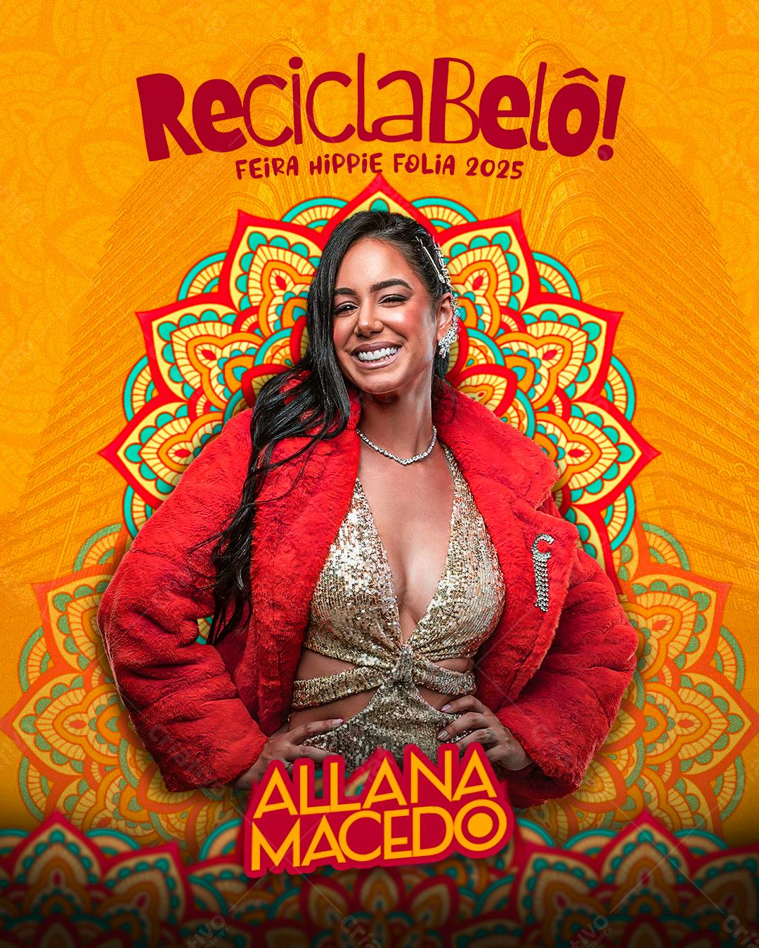 Flyer ReciclaBelô! Feira Hippie Folia 2025 PSD Editável
