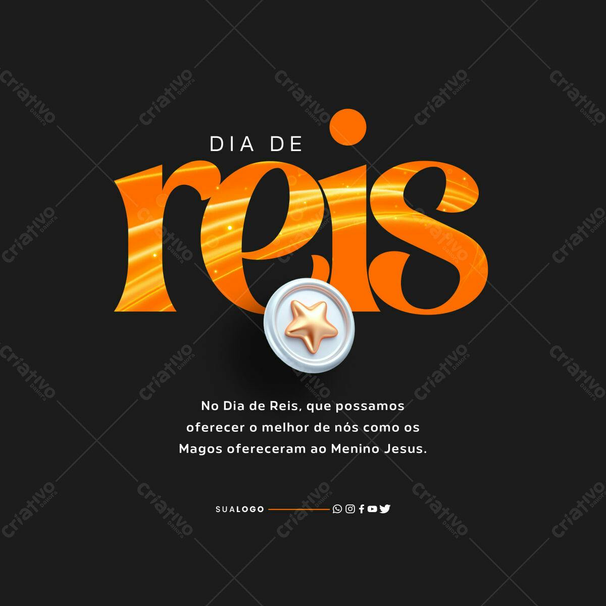 Postagem Dia de Reis PSD Editável