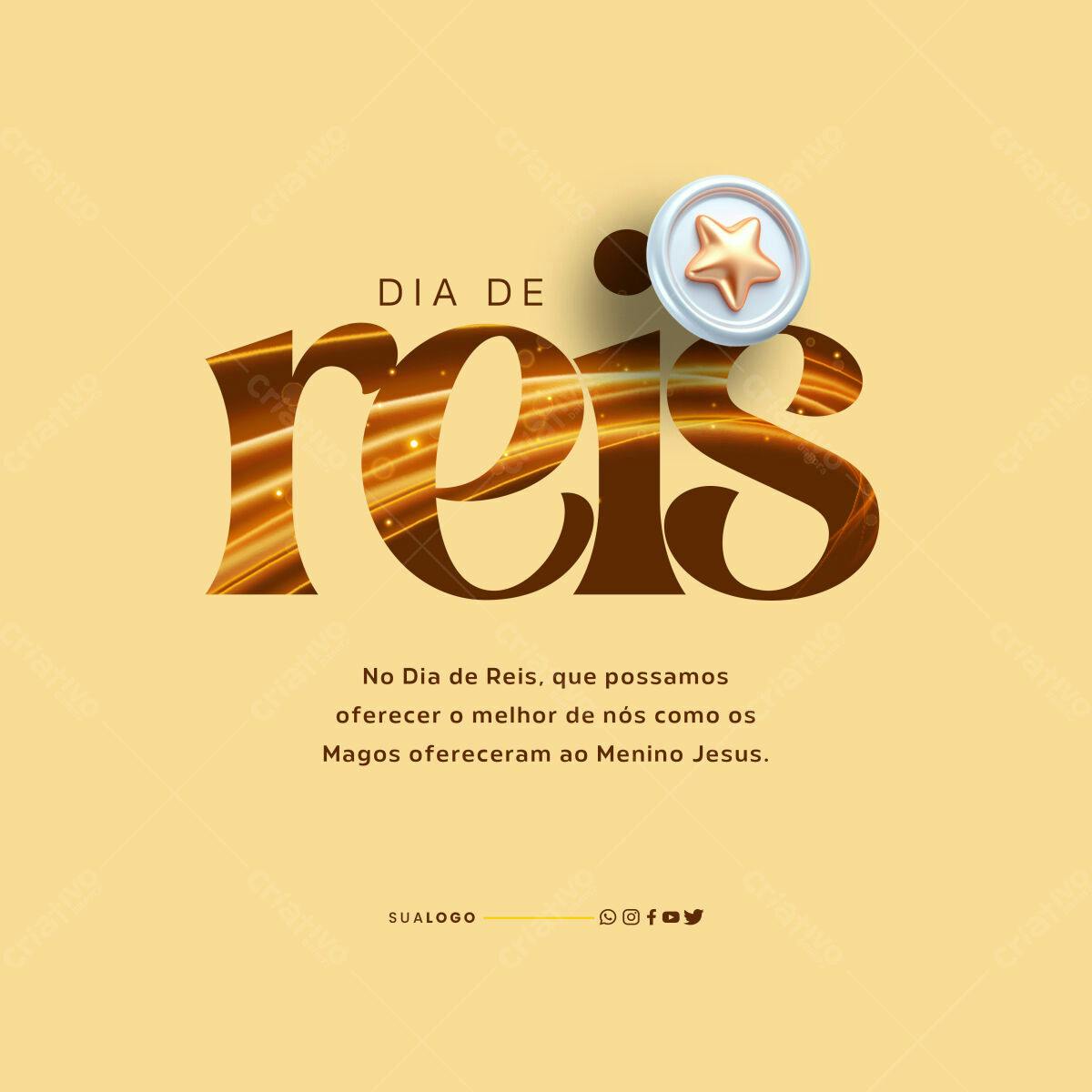 Post para Dia de Reis PSD Editável