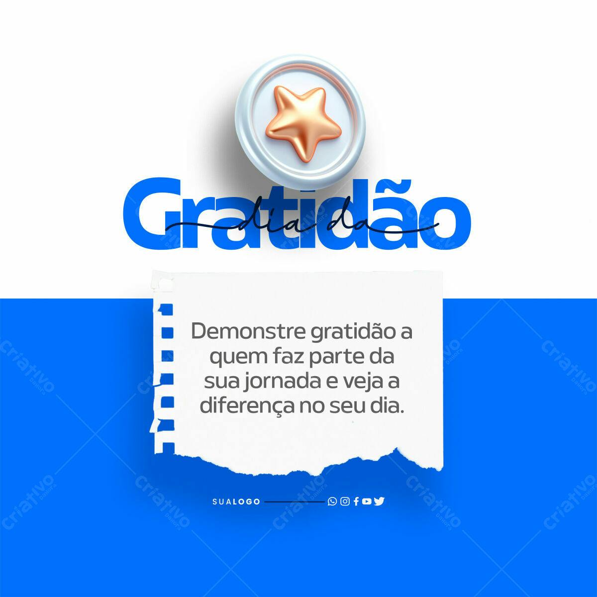 Postagem Dia da Gratidão PSD Editável