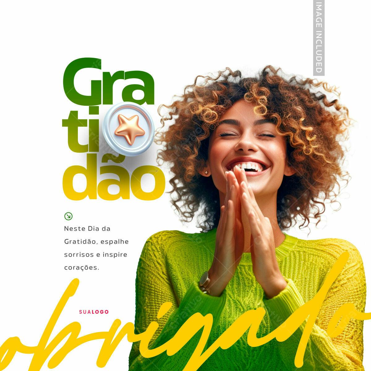 Post para o Dia da Gratidão PSD Editável