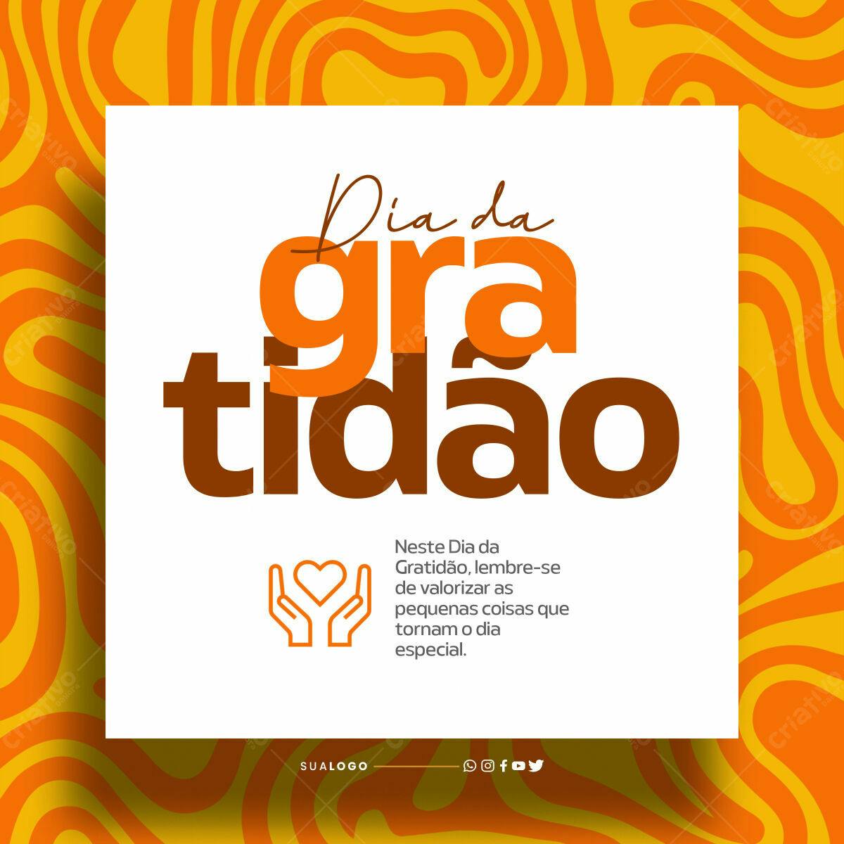 Post para Dia da Gratidão PSD Editável