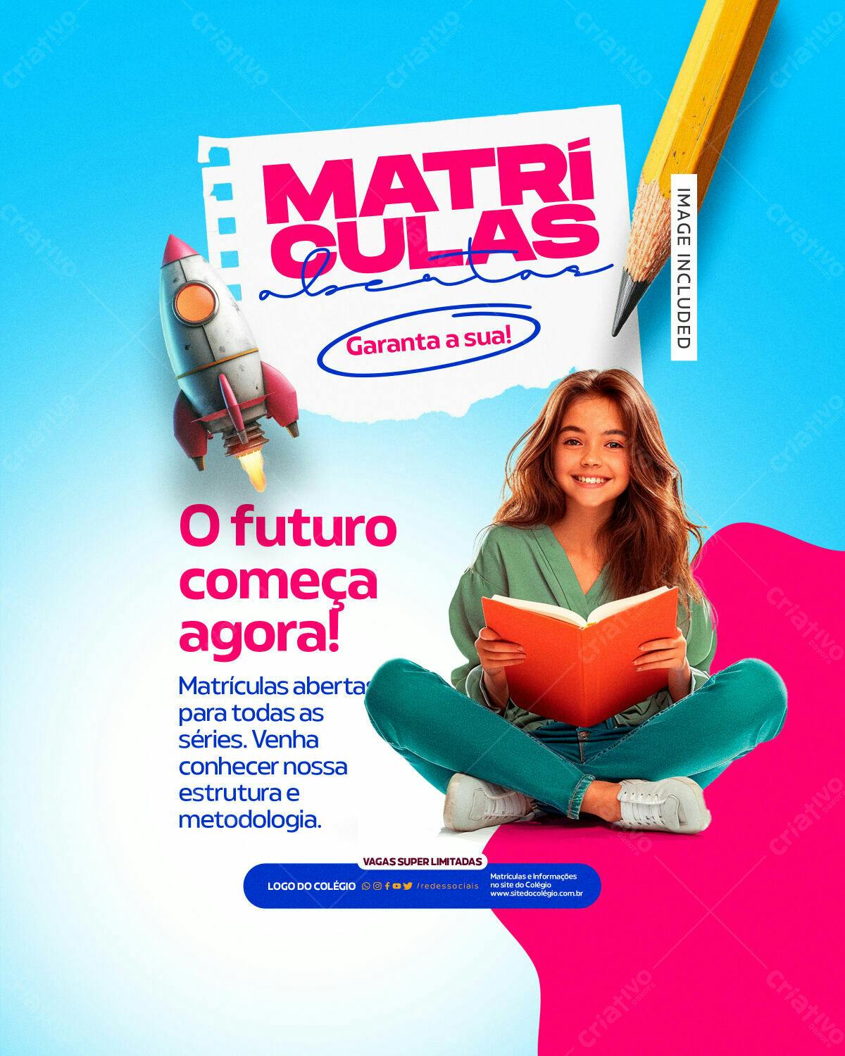 Flyer Matrículas Abertas PSD Editável