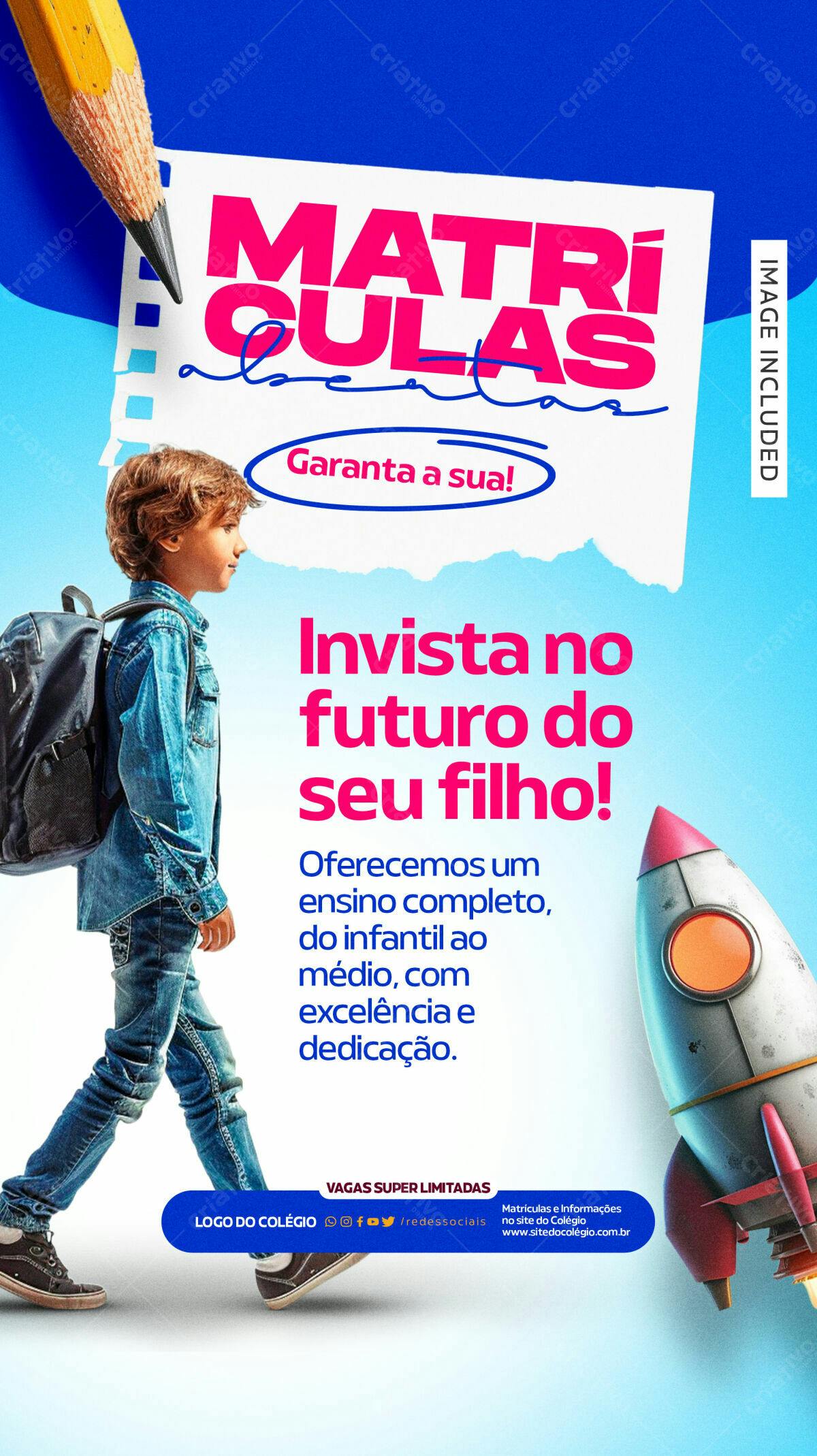 Flyer Matrículas Escola PSD Editável