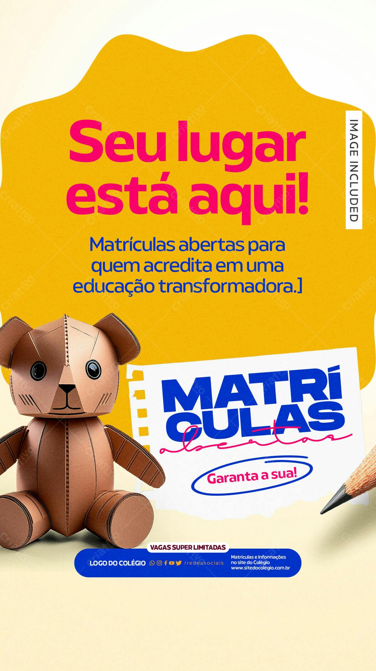 Flyer Matrículas Escola PSD Editável