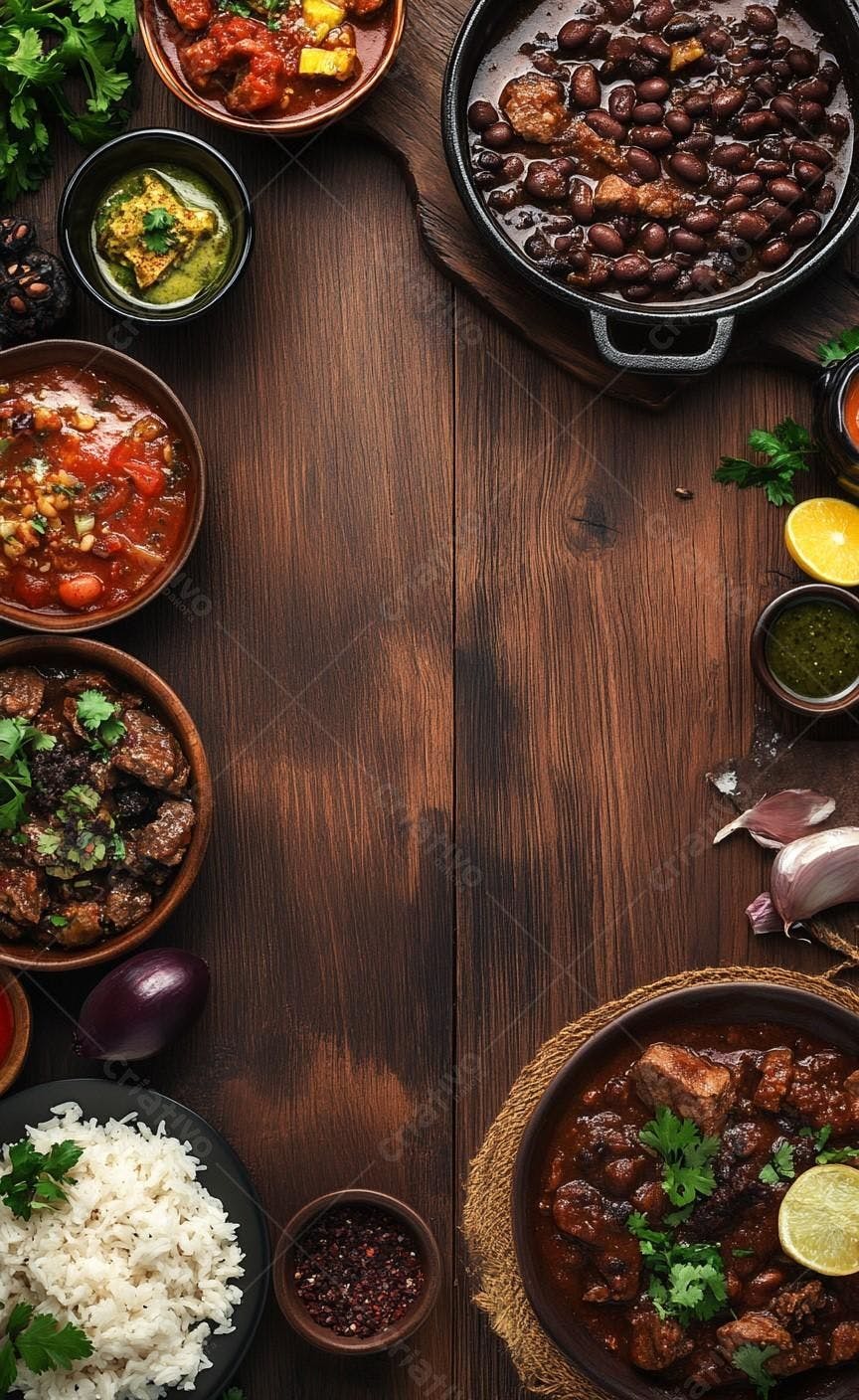 Variedade de pratos de comida indiana