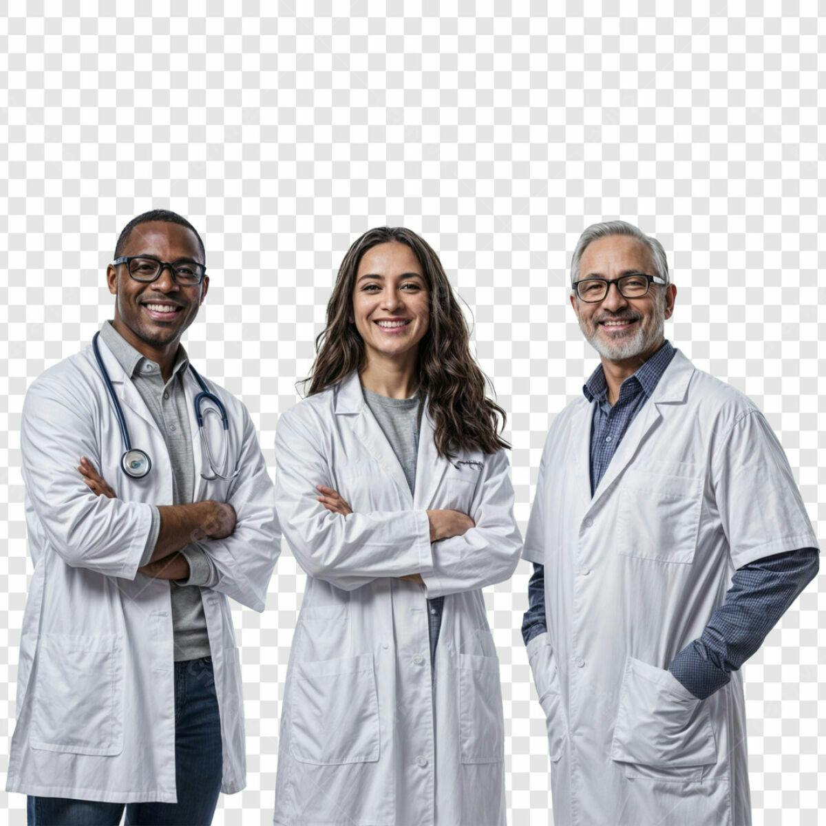Modelo de Foto para Equipe Médica PSD Editável