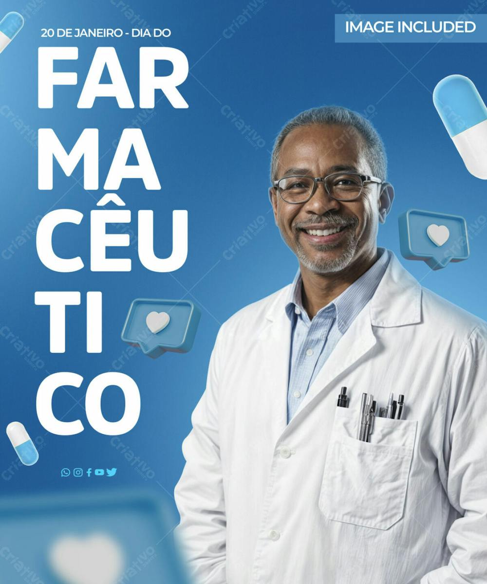 Dia Do Farmaceutico Homem Negro De Jaleco Branco