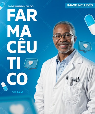 Post para Dia do Farmacêutico PSD Editável