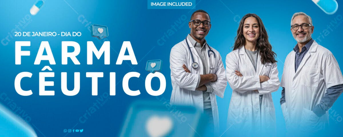Banner Dia do Farmacêutico PSD Editável