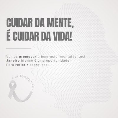 Post Instagram Janeiro Branco saúde mental Editável no Canva