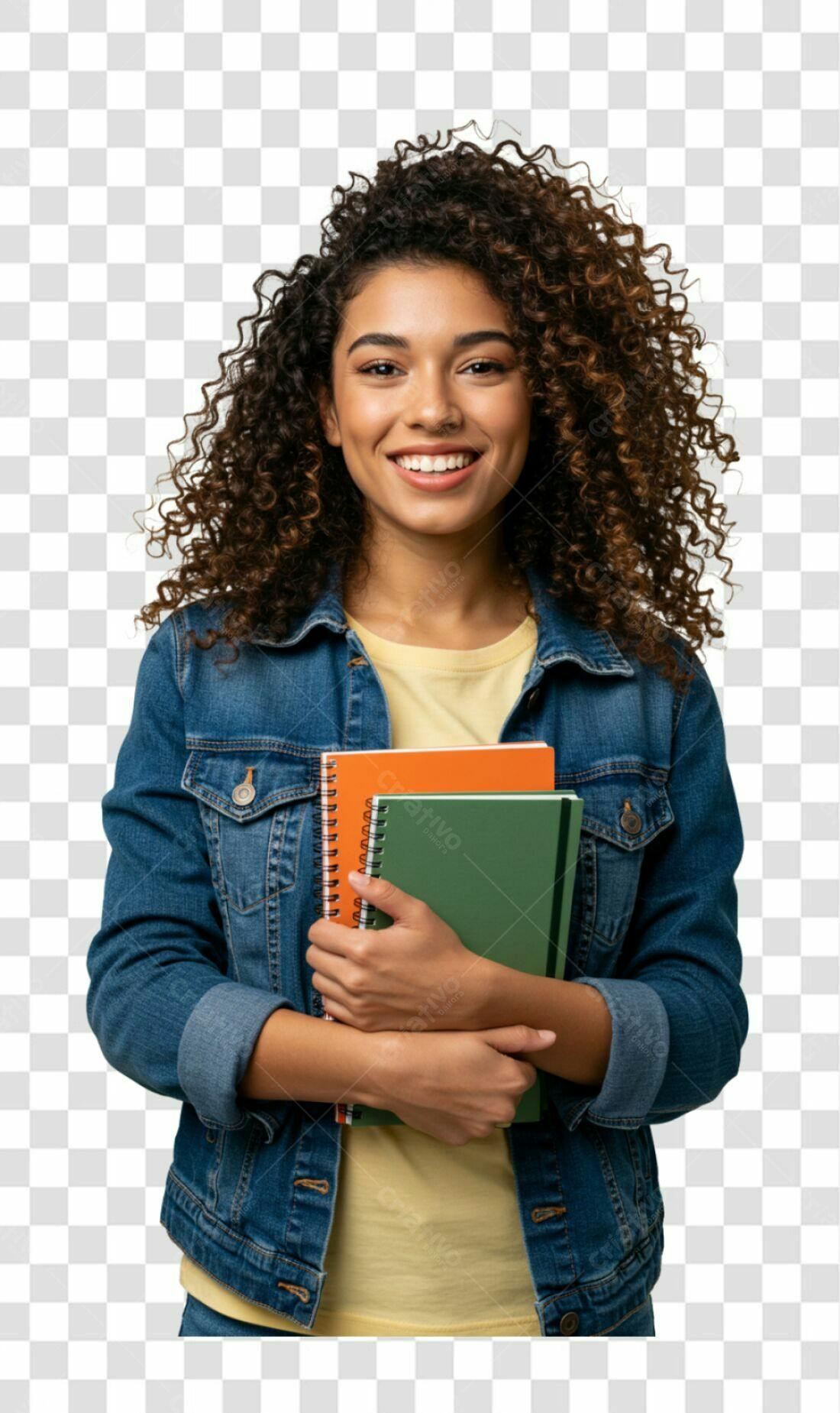 Imagem PNG com fundo transparente Estudante com Cadernos