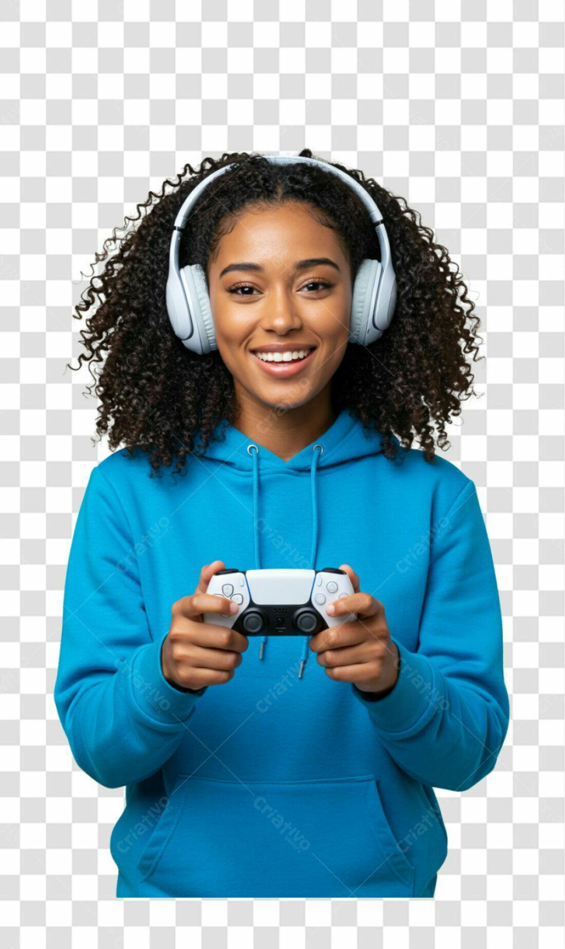 Icone Gamer Mulher PNG com fundo transparente