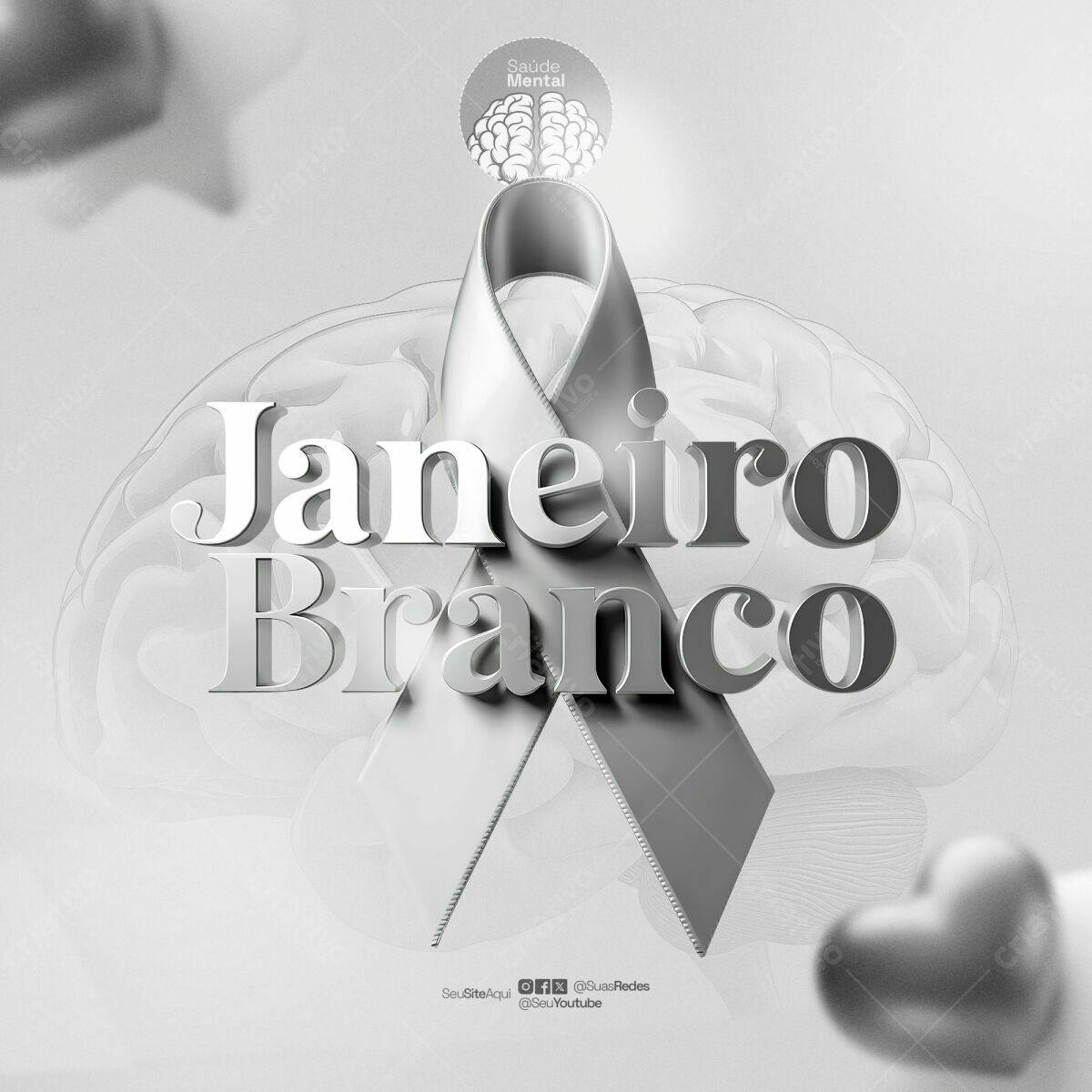 Flyer Janeiro Branco PSD Editável