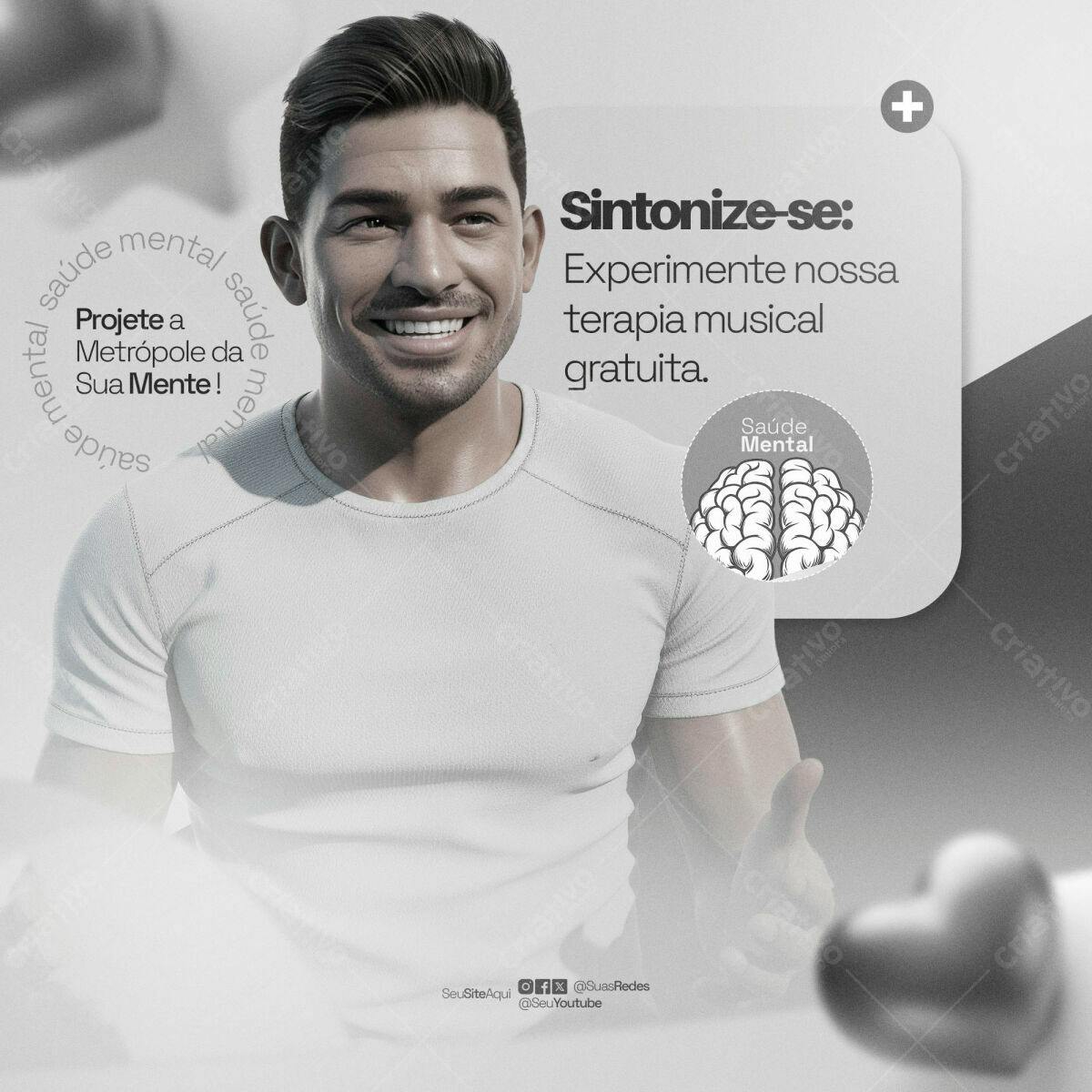 Post para Saúde Mental PSD Editável
