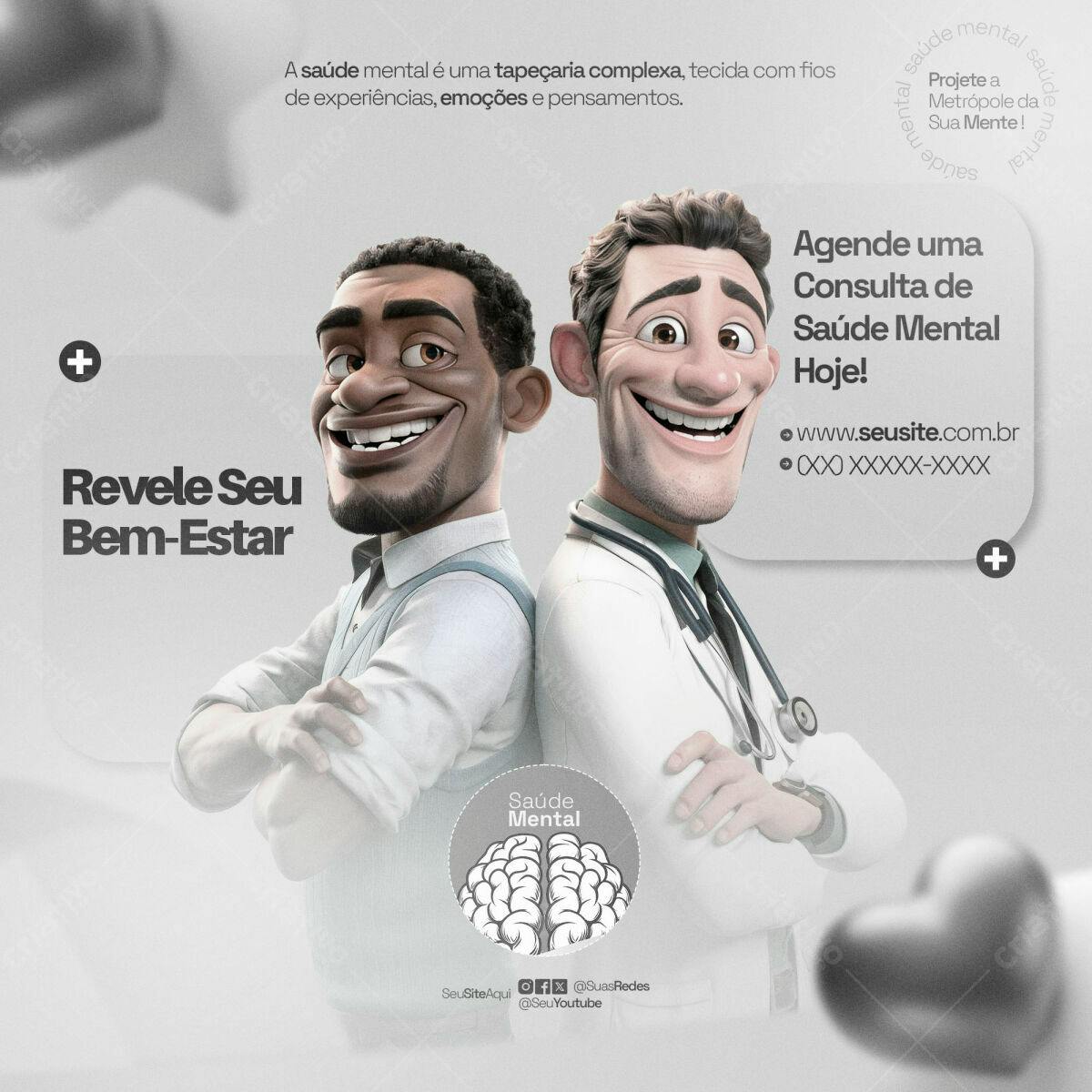 PSD para Campanha de Saúde Mental Editável