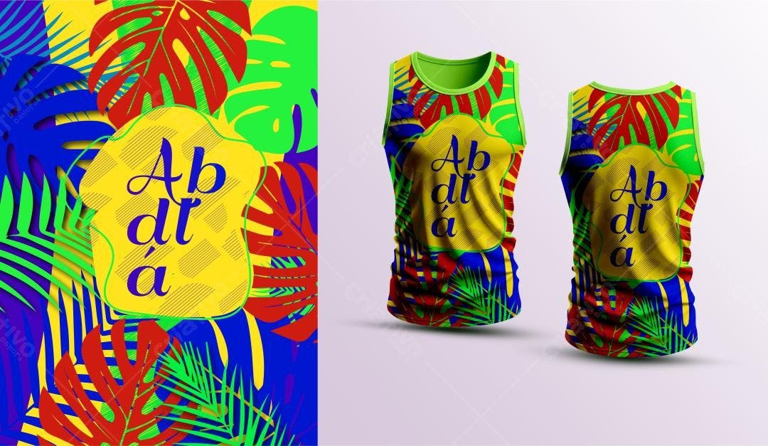 Padrão vetorial tropical colorido para camiseta