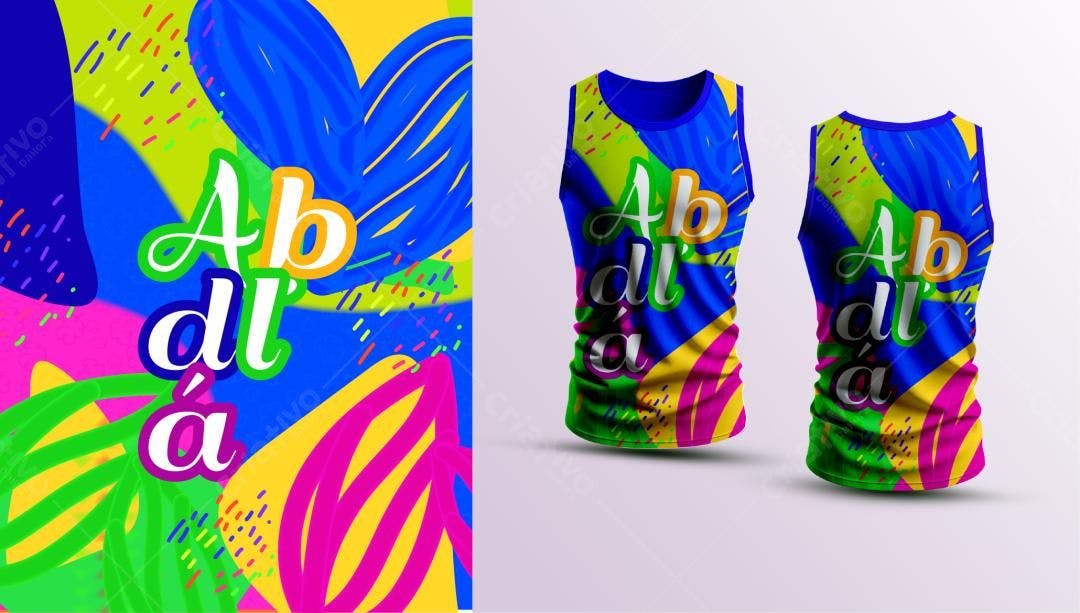 Padrão vetorial abstrato com cores vibrantes para estampas