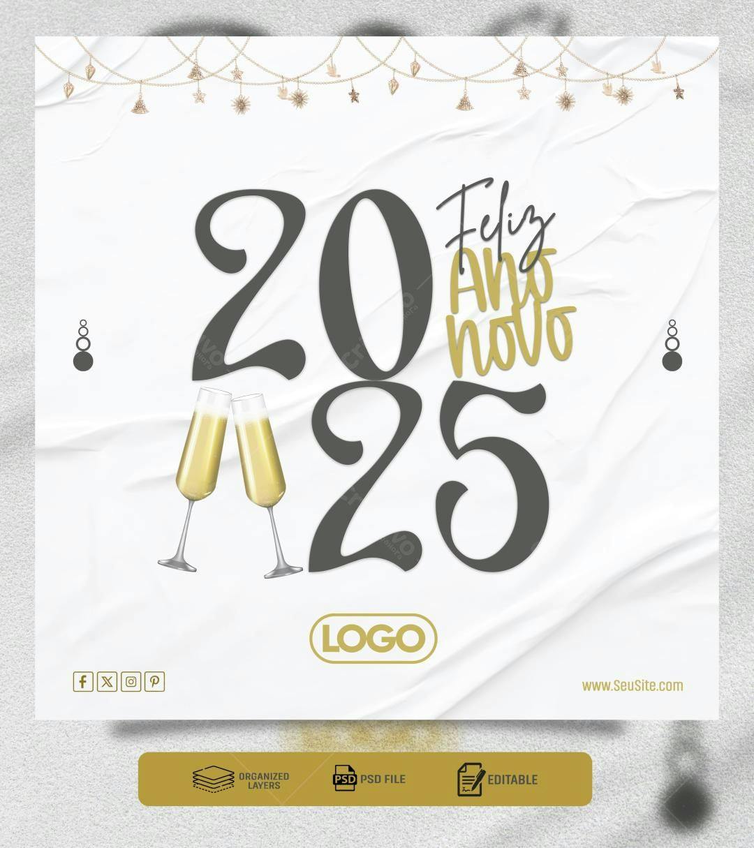 Flyer Ano Novo 2025 PSD Editável
