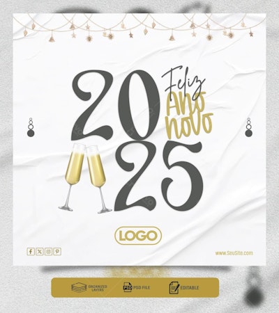 Flyer Ano Novo 2025 PSD Editável