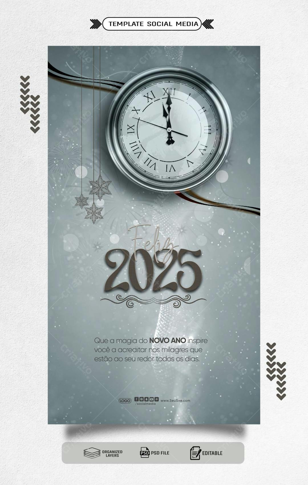 Flyer para Ano Novo 2025 PSD Editável
