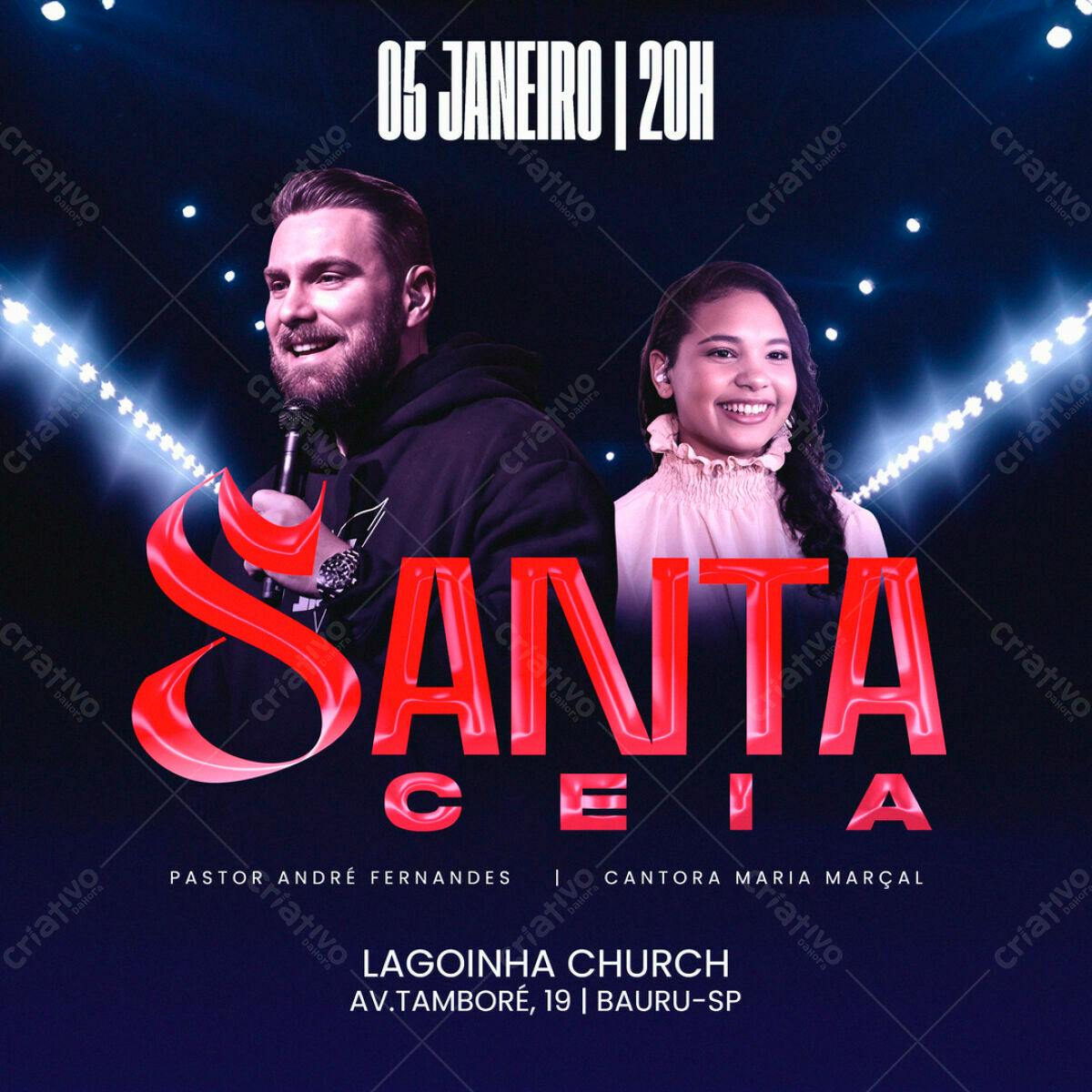 Flyer para Santa Ceia PSD Editável
