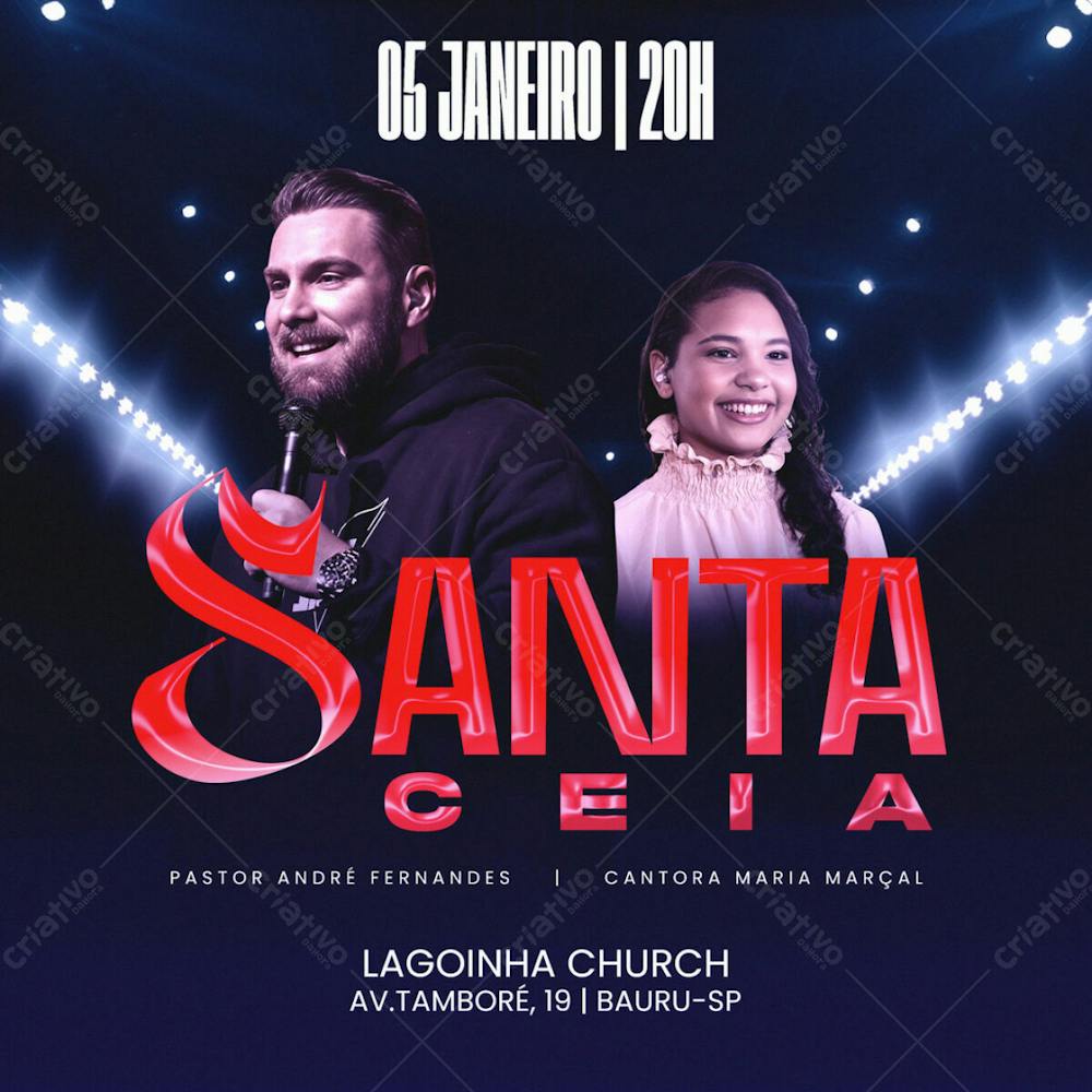 flyer de culto de santa ceia lagoinha church