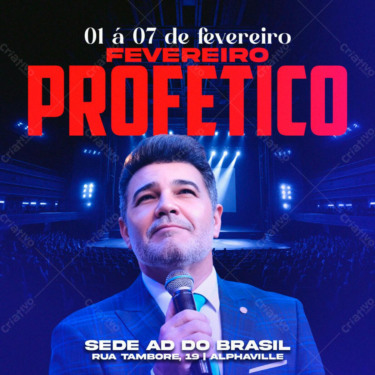 Flyer Fevereiro Profético PSD Editável