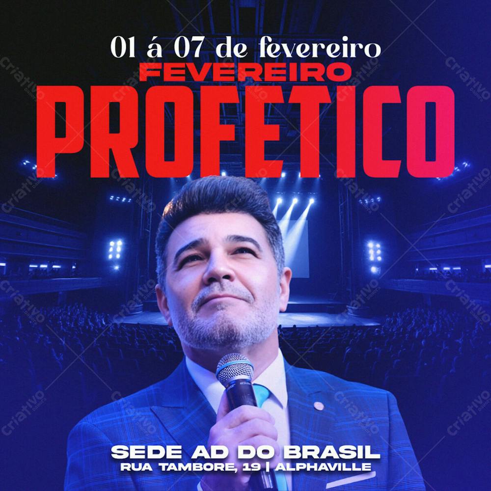 Flyer Cartaz Fevereiro Profético Ad Brás