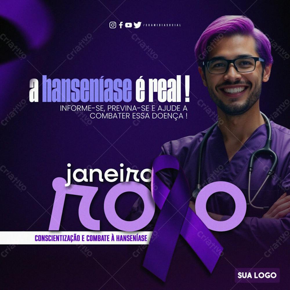 Flyer Social Midia Campanha Janeiro Roxo Combate E Prevenção 2