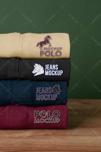 Camiseta Polo Com Maquete De Logotipo Mockup