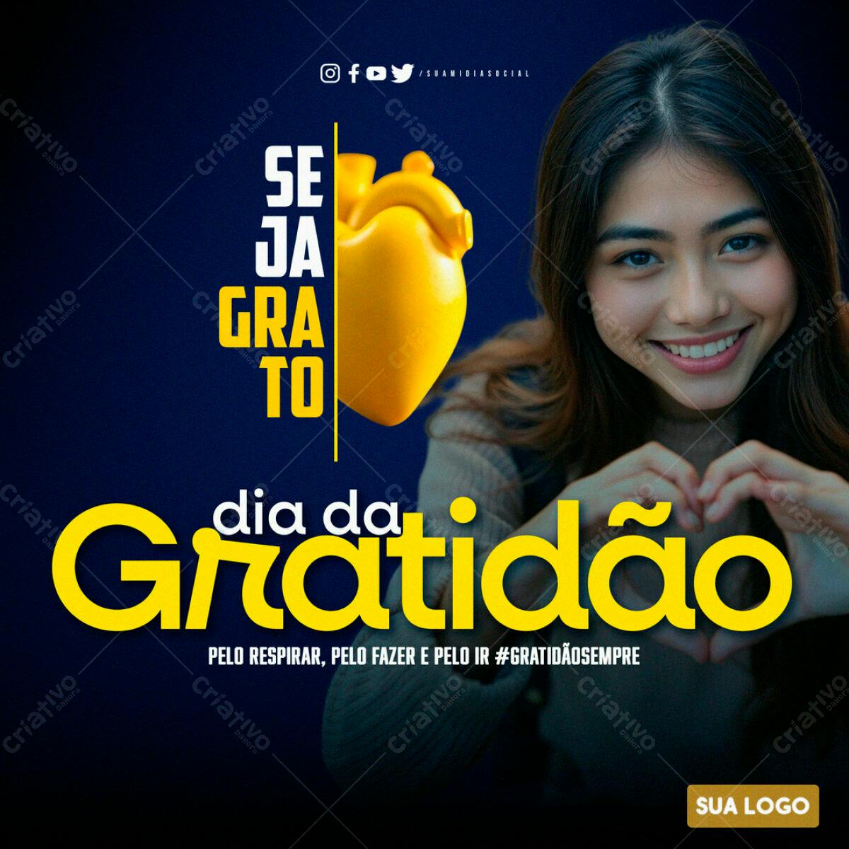 Postagem Dia da Gratidão PSD Editável