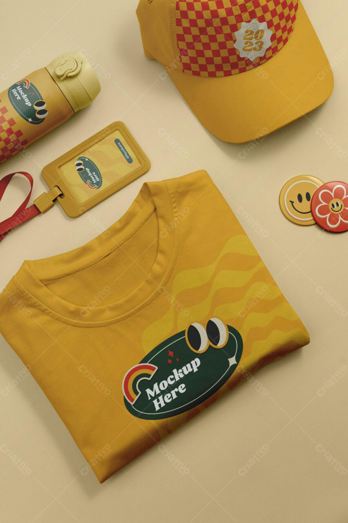 Kit de Merchandise com tema Retrô PSD Editável