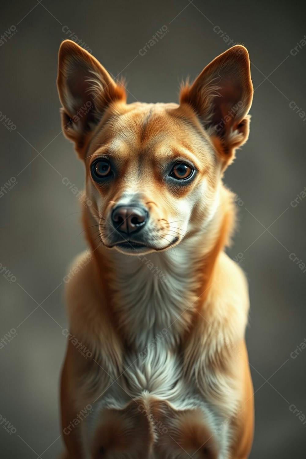 High Resolution, Professional Stock Photo Of A Graceful And Elegant Pet. Soft Cinematic Haze Effect With Muted Earth Tones, Browns, And Beiges. Refined Features And Soft Focus. Hazy Background Enhances The Soft Cine