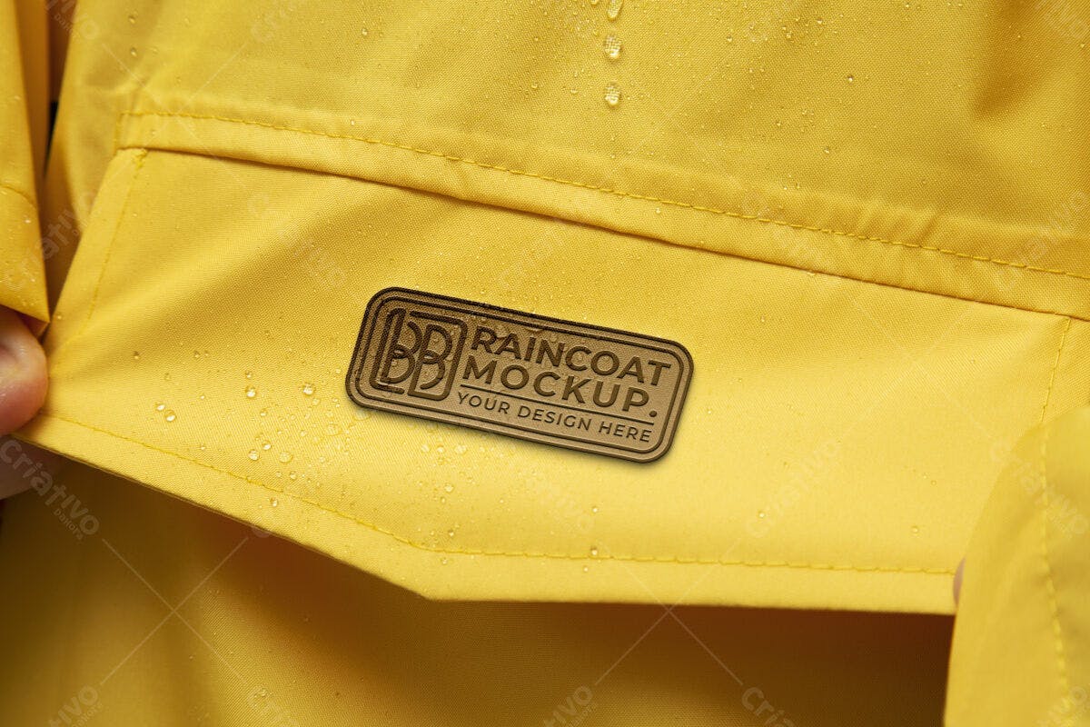 Mockup de Jaqueta de Chuva Amarela PSD Editável