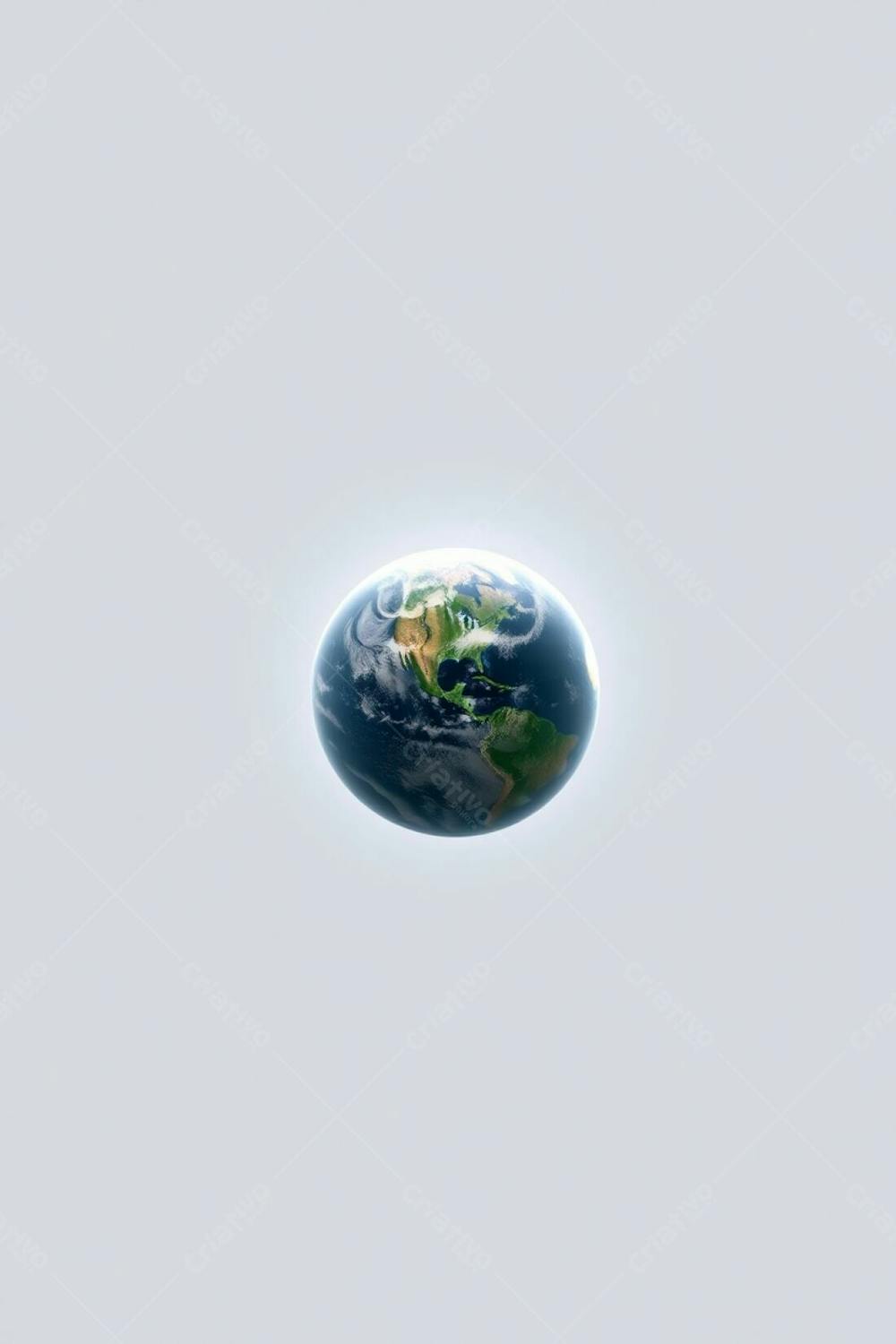 High Resolution Stock Photo Stylized Image Of Planet Earth, Radiating A Soft, White Light Aura. Minimalist Composition, Emphasizing The Planet&#39;S Form And Ethereal Quality. Professional Grade Image For Commercial Use