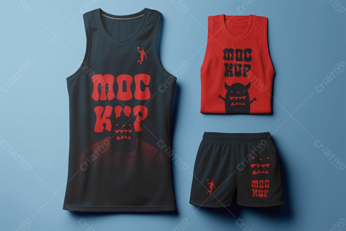 Mockup Uniforme Basquete PSD Editável