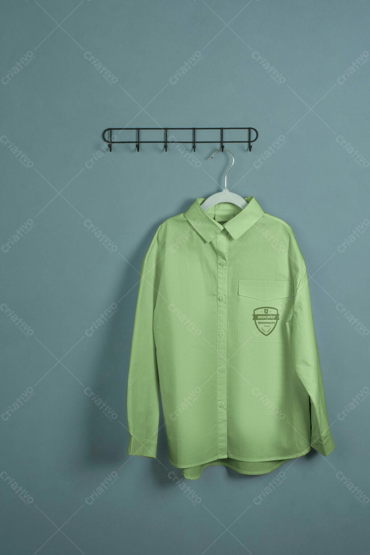Camisa Verde Limão PSD Editável