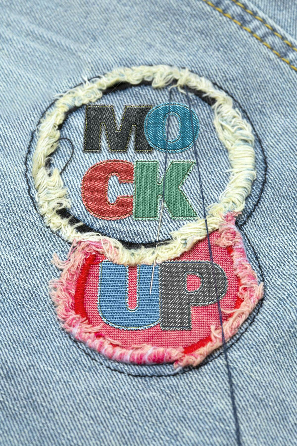 Mockup Jeans Patch PSD Editável