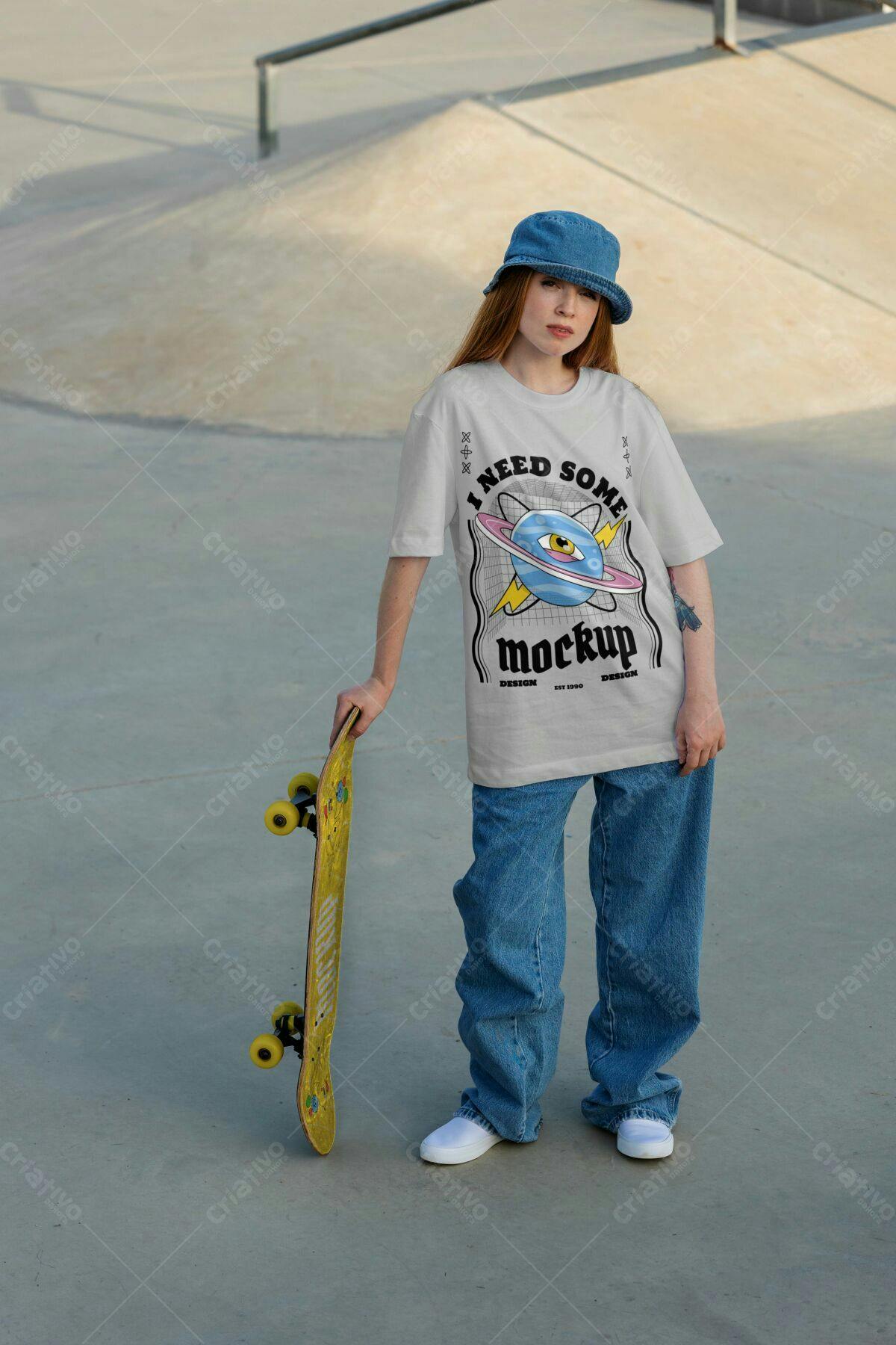 Camiseta Skate Estilo Vintage PSD Editável