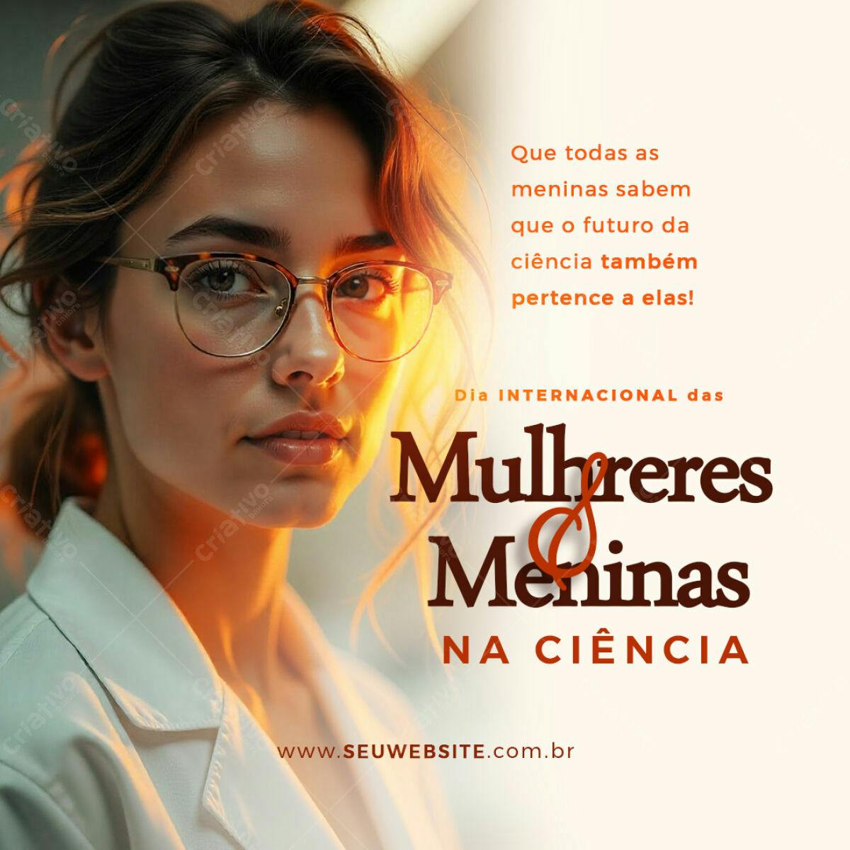 Post para Dia Internacional das Mulheres e Meninas na Ciência PSD Editável