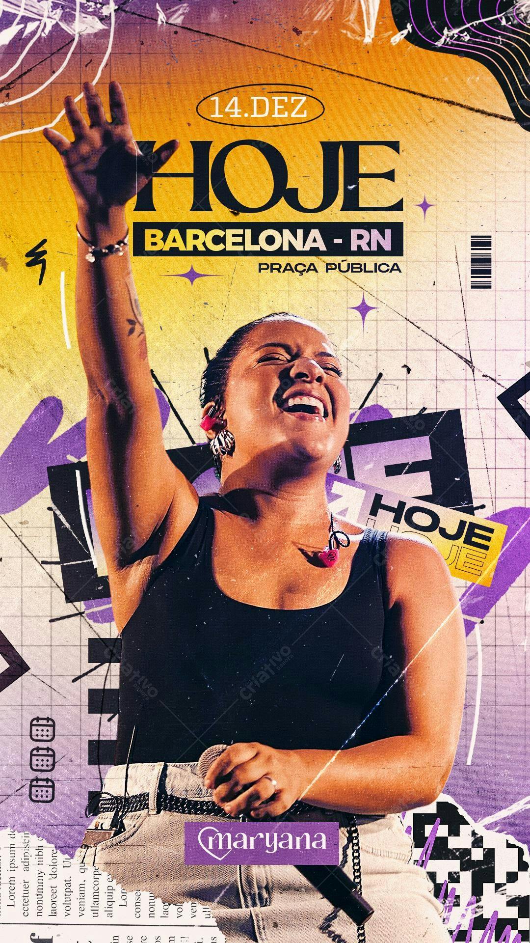 Flyer Show Musical Barcelona RN PSD Editável