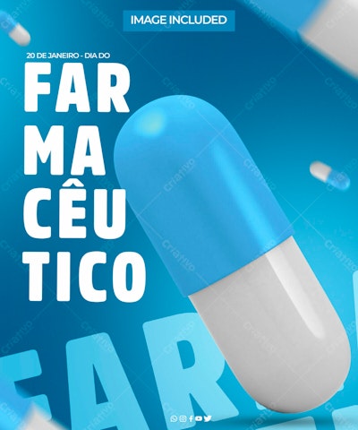 Flyer Dia do Farmacêutico PSD Editável