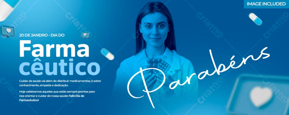 Banner Dia do Farmacêutico PSD Editável