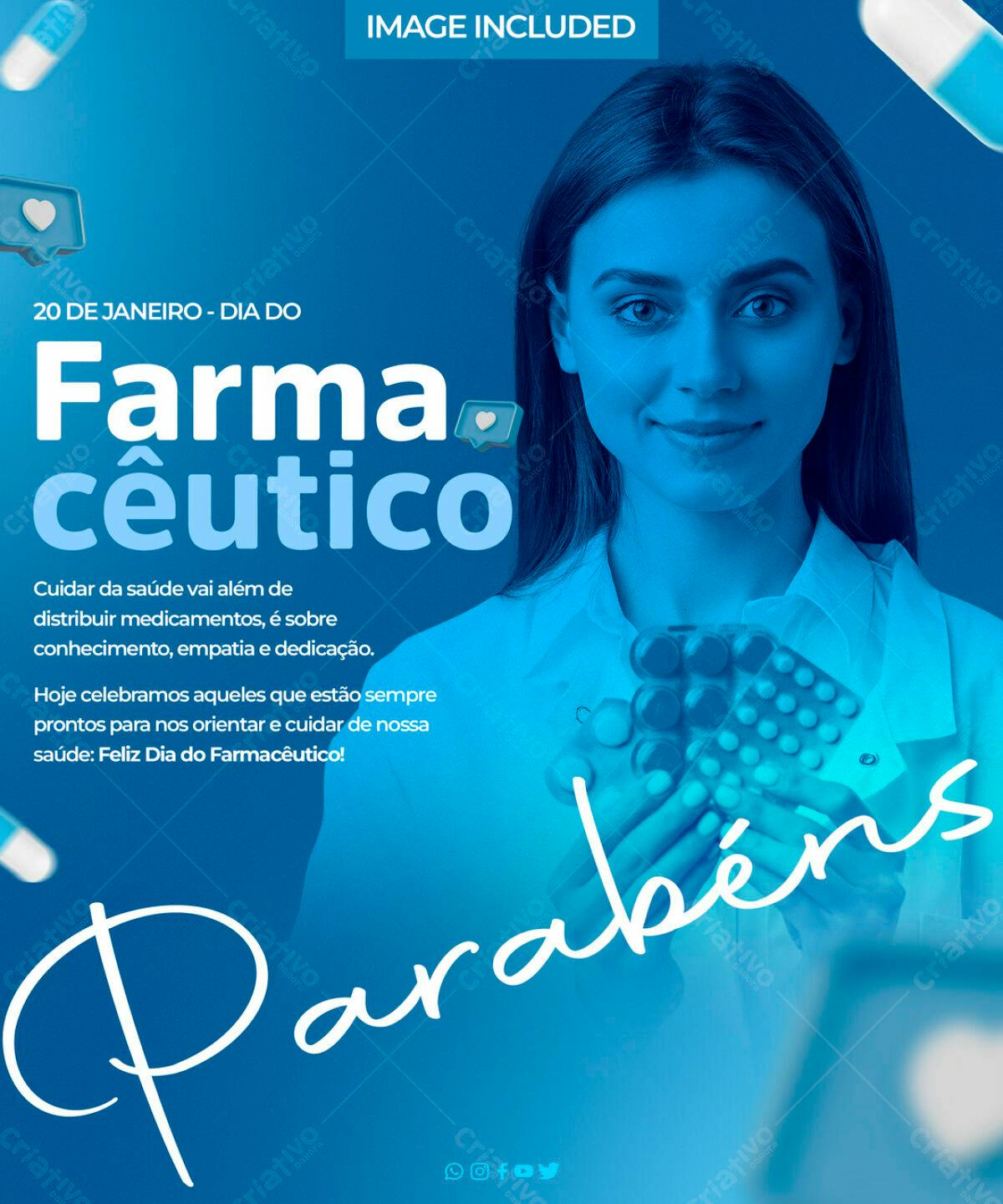 Postagem Dia do Farmacêutico PSD Editável