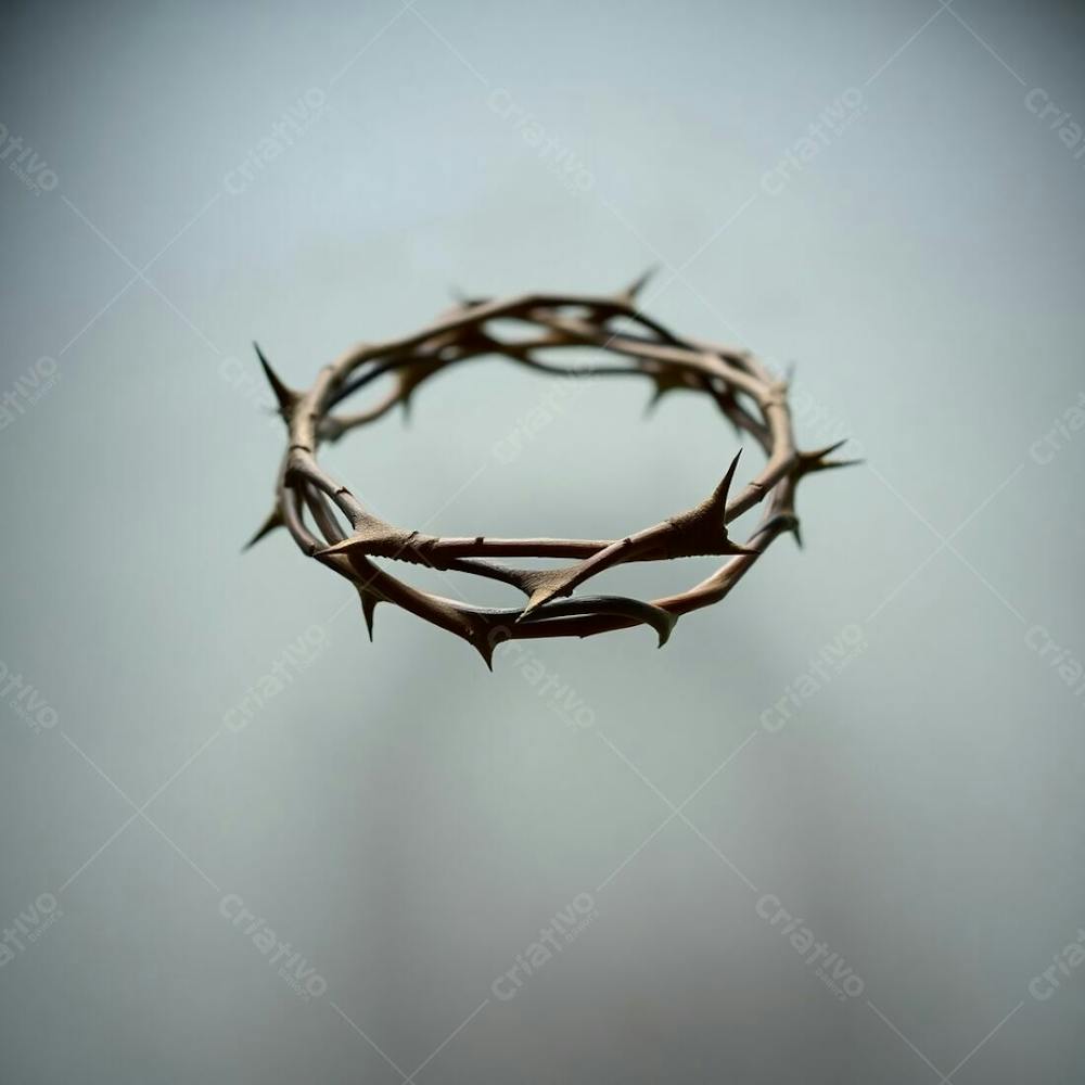 A Three Quarter View Photograph Of A Crown Of Thorns, Exhibiting Subtle Lighting And A Muted Color Palette Of Natural Earth Tones, Focusing On Texture And Detail